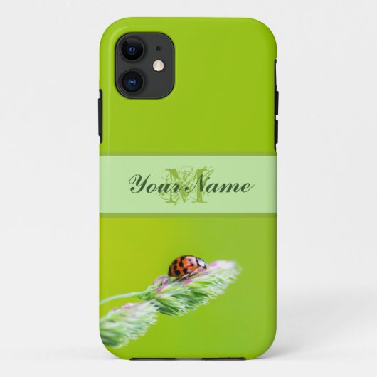 カスタマイズ可能なモノグラム幸運の小さなラディバグ! Case-Mate iPhoneケース (裏面)