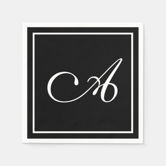 カスタマイズ可能なモノグラム文字 スタンダードカクテルナプキン (正面)