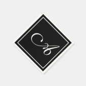 カスタマイズ可能なモノグラム文字 スタンダードカクテルナプキン (角)