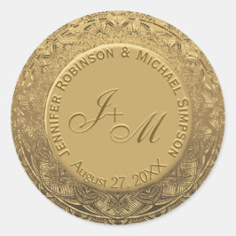 カスタマイズ可能なモノグラム結婚のシール ラウンドシール