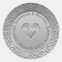 カスタマイズ可能なモノグラム銀箔結婚の外観