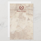 カスタマイズ可能なモノグラム 便箋 (正面/裏面)