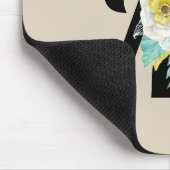 カスタマイズ可能なモノグラムw/White及びタンの水の花柄 マウスパッド (コーナー)