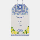 カスタマイズ可能なモロッコイタリアン/青のタイルの贈り物ラベル ギフトタグ (正面)