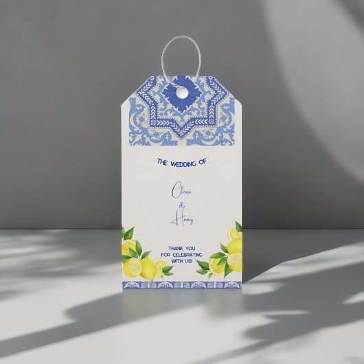 カスタマイズ可能なモロッコイタリアン/青のタイルの贈り物ラベル ギフトタグ