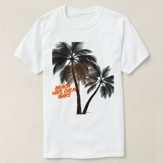 カスタマイズ可能なヤシの木のモチベーションアート Tシャツ (デザイン正面)
