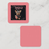 カスタマイズ可能なヨークシャーテリアパピーバレンタインカード ノートカード (正面/裏面)