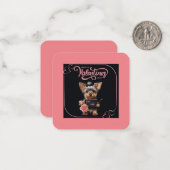 カスタマイズ可能なヨークシャーテリアパピーバレンタインカード ノートカード (正面/裏面インサイチュ)