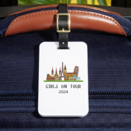 カスタマイズ可能なヨーロッパの夏休み女子旅 ラゲッジタグ