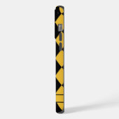 カスタマイズ可能なライトイエローブラックパターアーガイルン iPhoneケース (左側面)