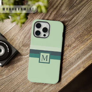 カスタマイズ可能なライトソフトティール(緑がかった色)グリーンカラーブロック iPhone 15 PRO MAXケース