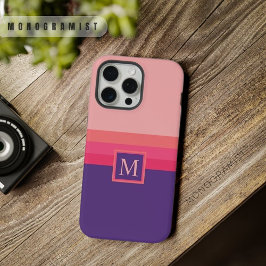 カスタマイズ可能なライトダークピンクパープルカラーブロック iPhone 15 PRO MAXケース