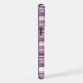 カスタマイズ可能なライトダークピンク紫アステカ白 iPhoneケース (右側面)