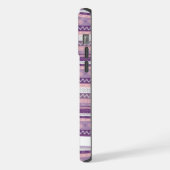 カスタマイズ可能なライトダークピンク紫アステカ白 iPhoneケース (左側面)