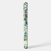 カスタマイズ可能なライトダークブルー白ペイズリーパターン iPhoneケース (左側面)