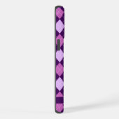 カスタマイズ可能なライトパープルダークバイオレットピンクアーガイル iPhoneケース (右側面)