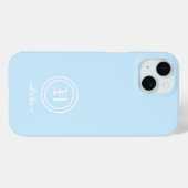 カスタマイズ可能なライトブルーモノグラムフォンケース Case-Mate iPhoneケース (裏面 (横))