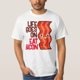 カスタマイズ可能なライフが食べベーコンに向かう Tシャツ