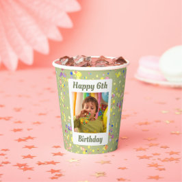 カスタマイズ可能なライムクリームグリーン誕生日紙吹雪 紙コップ