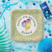 カスタマイズ可能なライムクリーム紙吹雪誕生日バルーン ペーパープレート (パーティー)