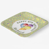 カスタマイズ可能なライムクリーム紙吹雪誕生日バルーン ペーパープレート (傾斜あり)