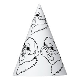 カスタマイズ可能なラインアートパグ パーティーハット