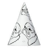 カスタマイズ可能なラインアートパグ パーティーハット (左)