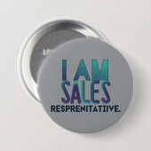 カスタマイズ可能なラウンドI am営業担当者 缶バッジ (正面&裏面)