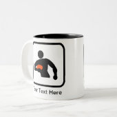 カスタマイズ可能なラグビープレーヤーロゴ ツートーンマグカップ (正面左)