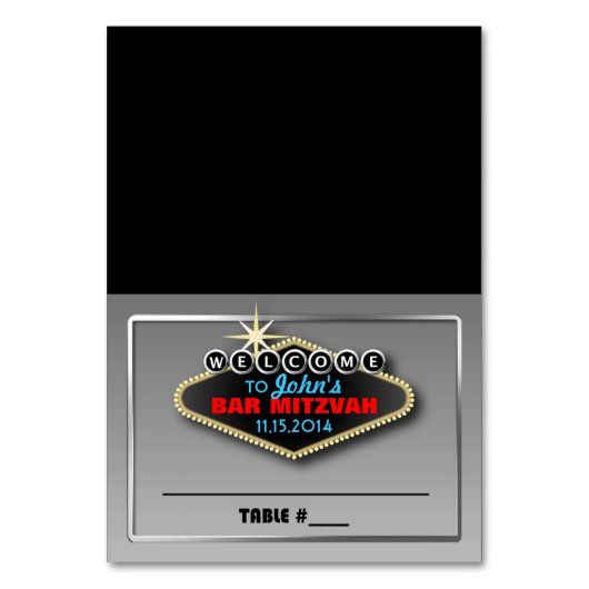 カスタマイズ可能なラスベガスをテーマにしたテンテッド座席表 テーブルナンバー (正面)