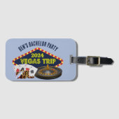 カスタマイズ可能なラスベガスカジノへの独身パーティ旅行 ラゲッジタグ (正面横)