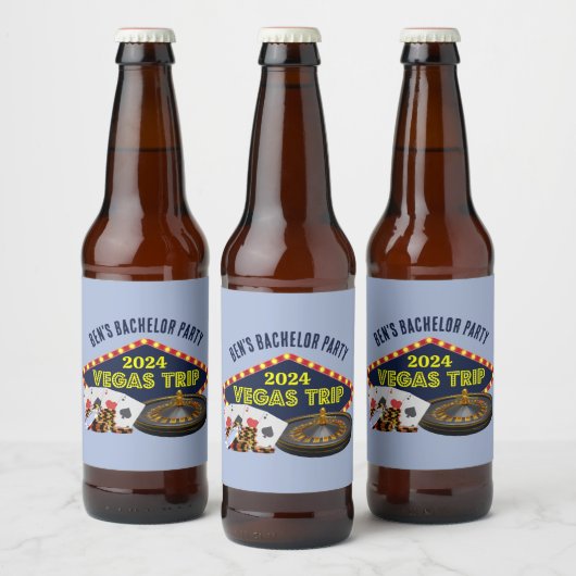 カスタマイズ可能なラスベガス新婚前旅行カジノ ビールラベル (ボトル)