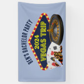 カスタマイズ可能なラスベガス新郎旅程 カジノ 横断幕 (縦)