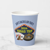カスタマイズ可能なラスベガス新郎旅程 カジノ 紙コップ (正面)