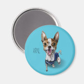 カスタマイズ可能なラットテリア犬の水の色絵画の マグネット (正面/裏面)