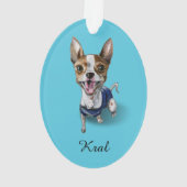 カスタマイズ可能なラットテリア犬の水彩画の絵画 オーナメント (裏面)