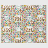 カスタマイズ可能なラッピング紙ハッピーイースターギフト ラッピングペーパー (フラット)