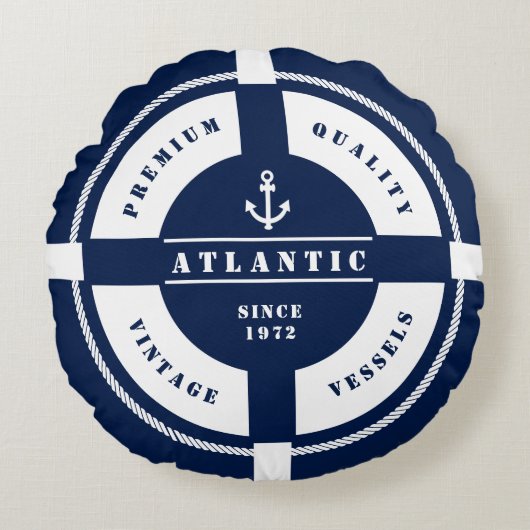 カスタマイズ可能なラベルが付いている円形の救命浮輪の枕- ラウンドクッション (正面)