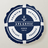 カスタマイズ可能なラベルが付いている円形の救命浮輪の枕- ラウンドクッション (裏面)