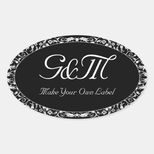 カスタマイズ可能なラベルフローラ 楕円形シール (正面)