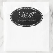 カスタマイズ可能なラベルフローラ 楕円形シール (バッグ)