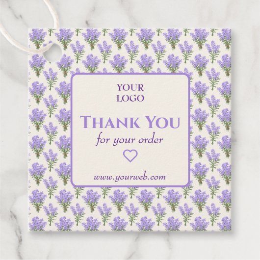 カスタマイズ可能なラベンダーフローラビジネスありがとうございましたTa フェイバータグ (正面)