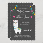 カスタマイズ可能なラマのベビーシャワー 招待状 (正面/裏面)