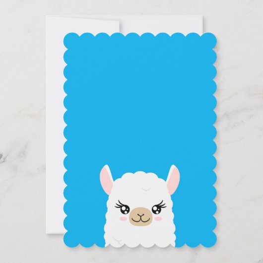 カスタマイズ可能なラマベビーシャワー招待状 招待状 (裏面)