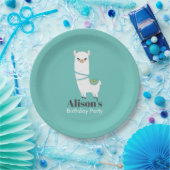 カスタマイズ可能なラマ誕生日 ペーパープレート (パーティー)