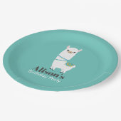 カスタマイズ可能なラマ誕生日 ペーパープレート (アングル)