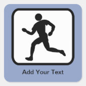 カスタマイズ可能なランナーロゴ スクエアシール (正面)