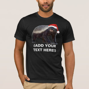 カスタマイズ可能なラーテルのクリスマスのTシャツ- Tシャツ