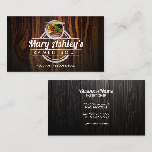 カスタマイズ可能なラーメンスープの名刺 名刺 (正面/裏面)