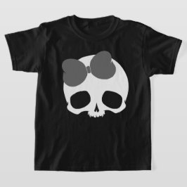 カスタマイズ可能なリボン付きドクロ Tシャツ